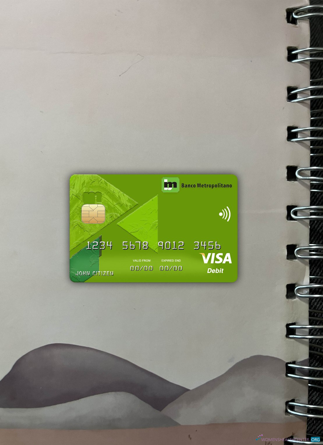 Editierbare Herunterladen Kuba Metropolitano Bank Visa Karte Foto-Look Vorderseite Photoshop Vorlage