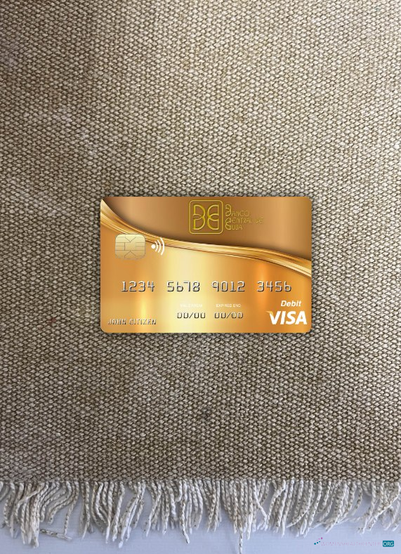 Realistische Herunterladen Kuba Nacional Bank Visa Karte Foto-Look Vorderseite Photoshop Vorlage