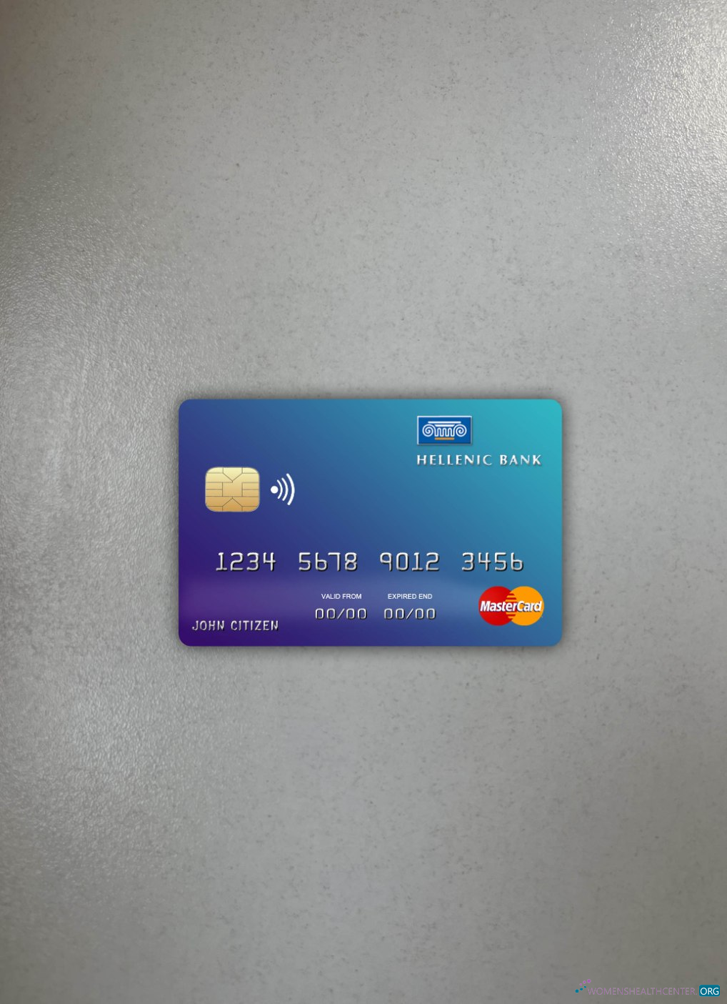 Editierbare Herunterladen Zypern Hellenic Bank Mastercard Foto-Look Vorderseite Photoshop Vorlage