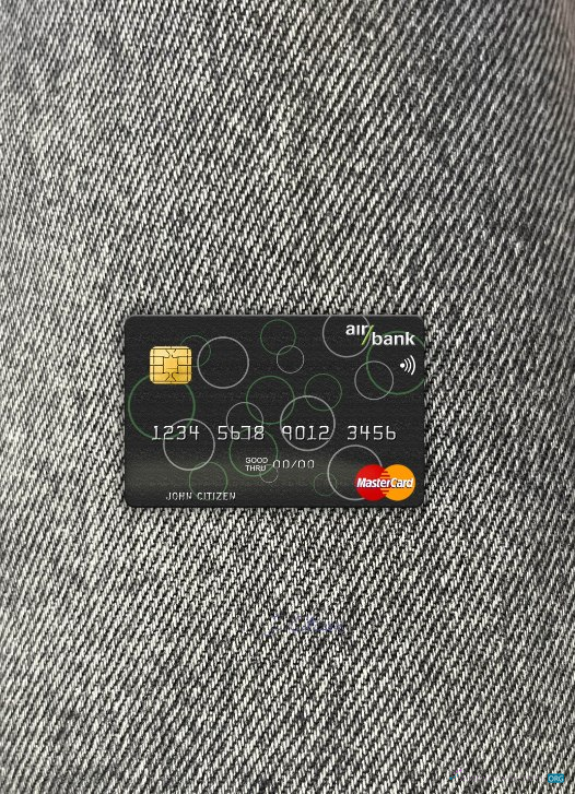 Hochwertige Herunterladen Tschechien Air Bank Mastercard Foto-Look Vorderseite Photoshop Vorlage