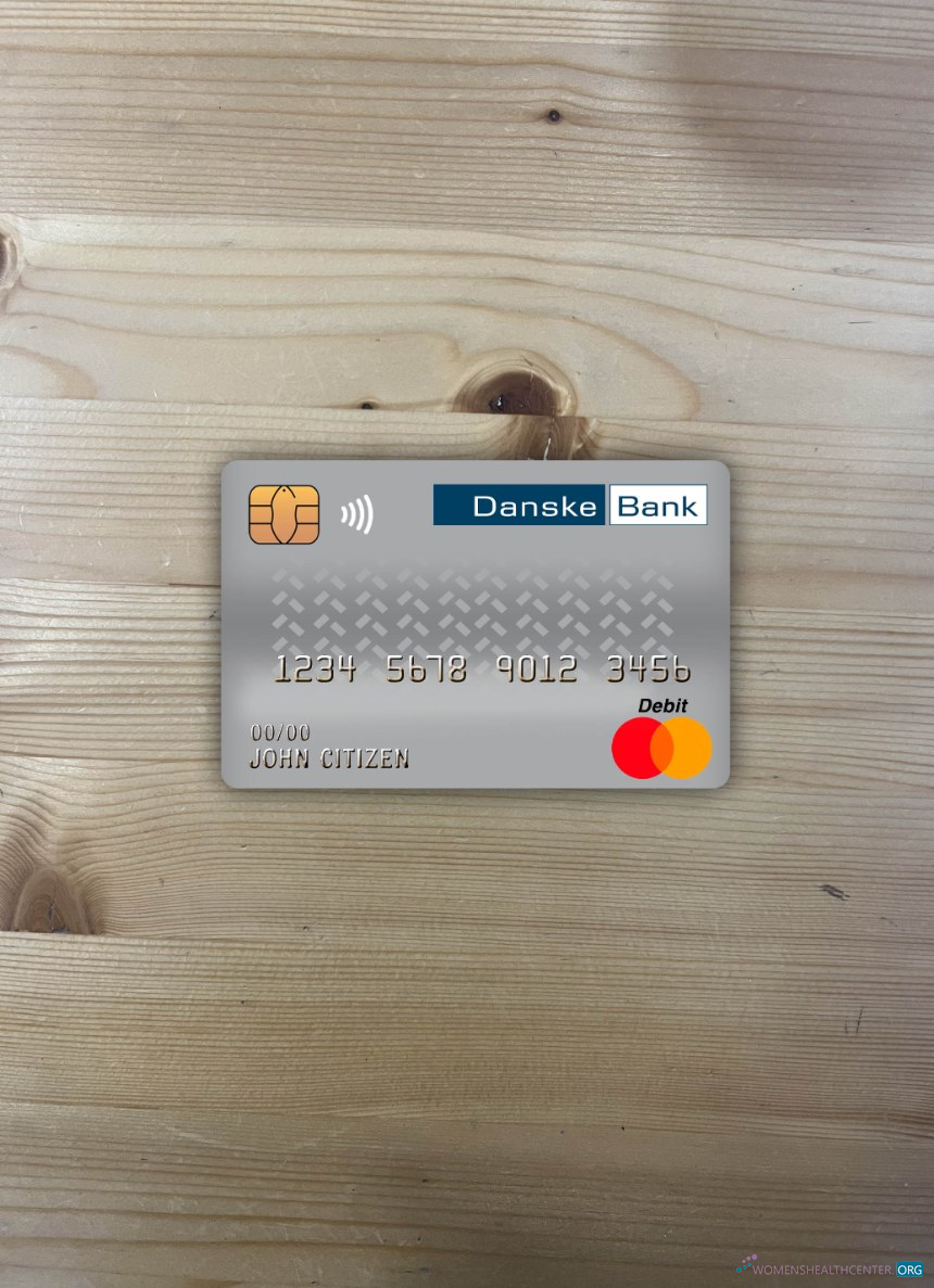 Editierbare Herunterladen Dänemark Danskebank Master Debit Karte Foto-Look Vorderseite Photoshop Vorlage