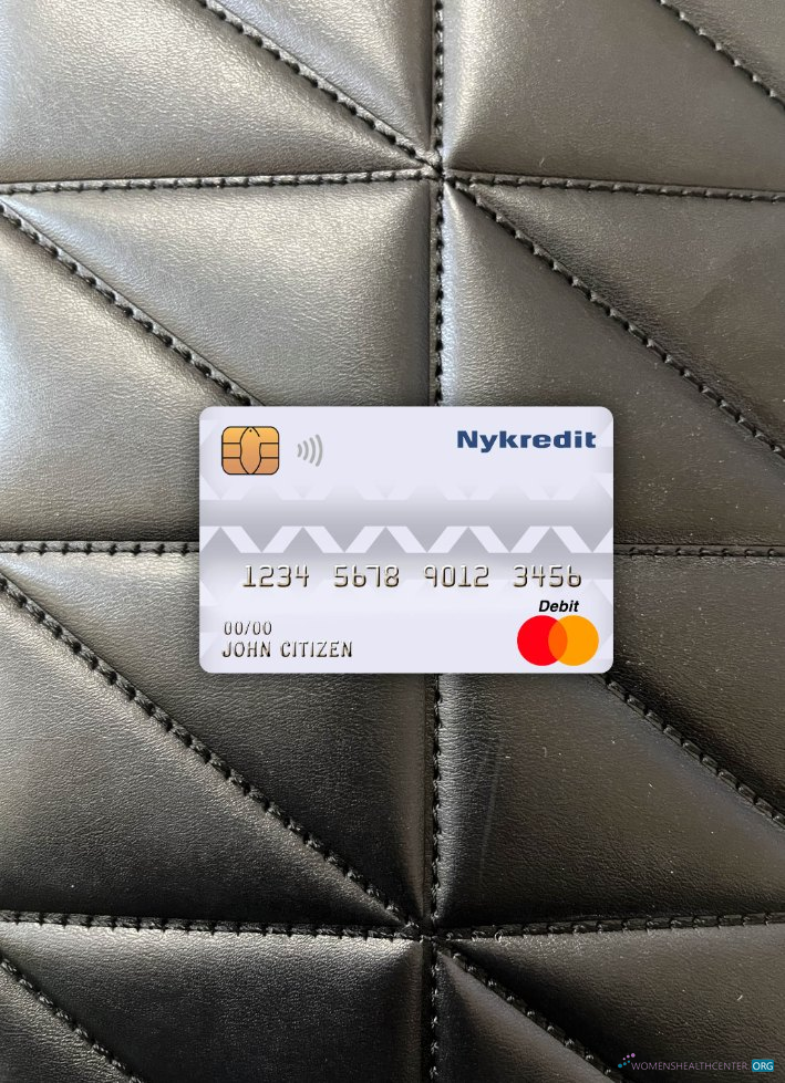 Premium Herunterladen Dänemark Nykredit Bank Master Debit Karte Foto-Look Vorderseite Photoshop Vorlage