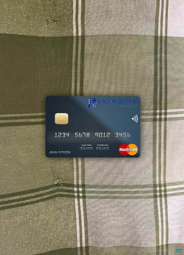 Realistische Herunterladen Dschibuti Exim Bank Mastercard Foto-Look Vorderseite Photoshop Vorlage