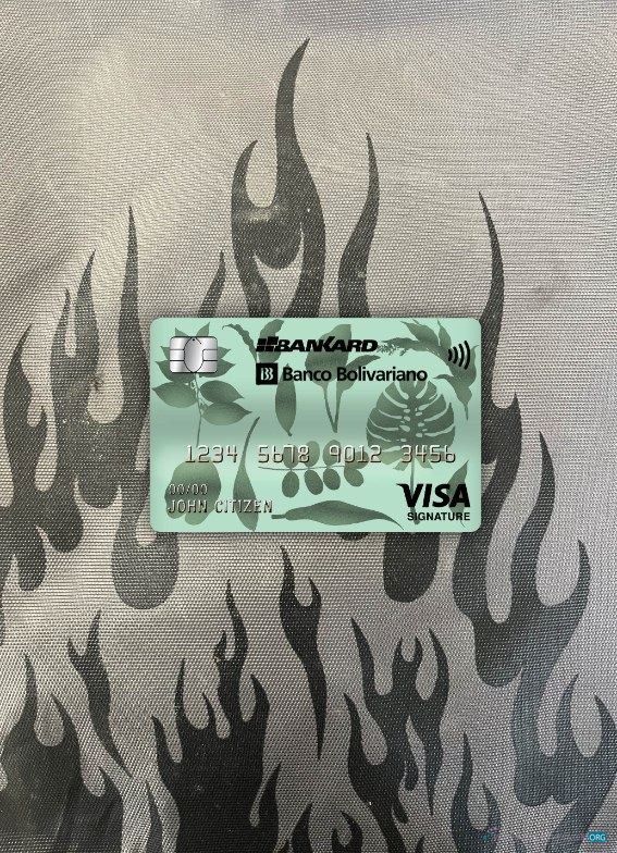 Premium Herunterladen Ecuador Banco Bolivariano Bank Visa Signature Karte Foto-Look Vorderseite Photoshop Vorlage