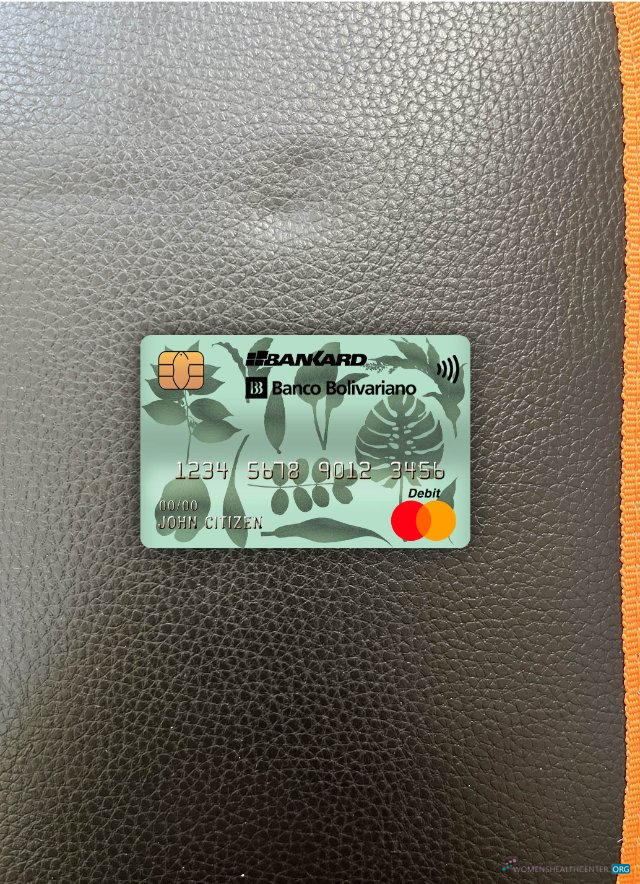 Hochwertige Herunterladen Ecuador Banco Bolivariano Mastercard Foto-Look Vorderseite Photoshop Vorlage