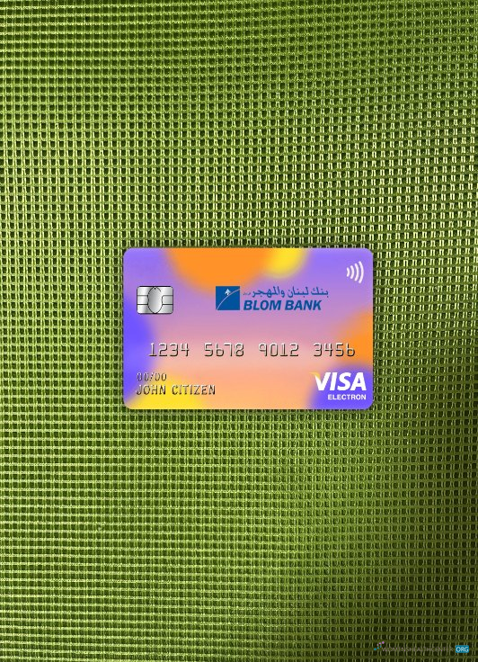 Editierbare Herunterladen Ägypten Blom Bank Visa Electron Karte Foto-Look Vorderseite Photoshop Vorlage