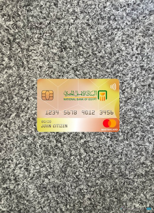 Professionelle Herunterladen Ägypten National Bank Mastercard Foto-Look Vorderseite Photoshop Vorlage