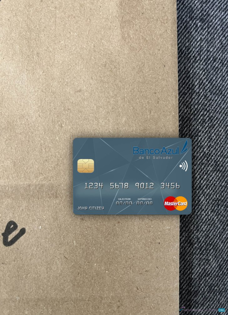 Professionelle Herunterladen El Salvador Banco Azul de El Salvador Mastercard Foto-Look Vorderseite Photoshop Vorlage