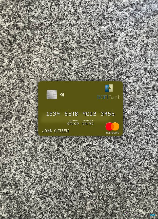 Hochwertige Herunterladen Equatorial Guinea BGFI Bank Mastercard Foto-Look Vorderseite Photoshop Vorlage