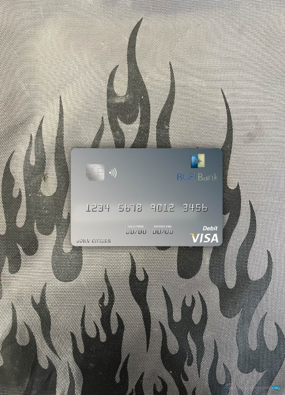 Realistische Herunterladen Equatorial Guinea BGFI Bank Visa Debit Karte Foto-Look Vorderseite Photoshop Vorlage