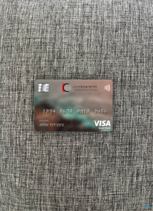 Realistische Herunterladen Equatorial Guinea CCEI Bank Visa Electron Karte Foto-Look Vorderseite Photoshop Vorlage