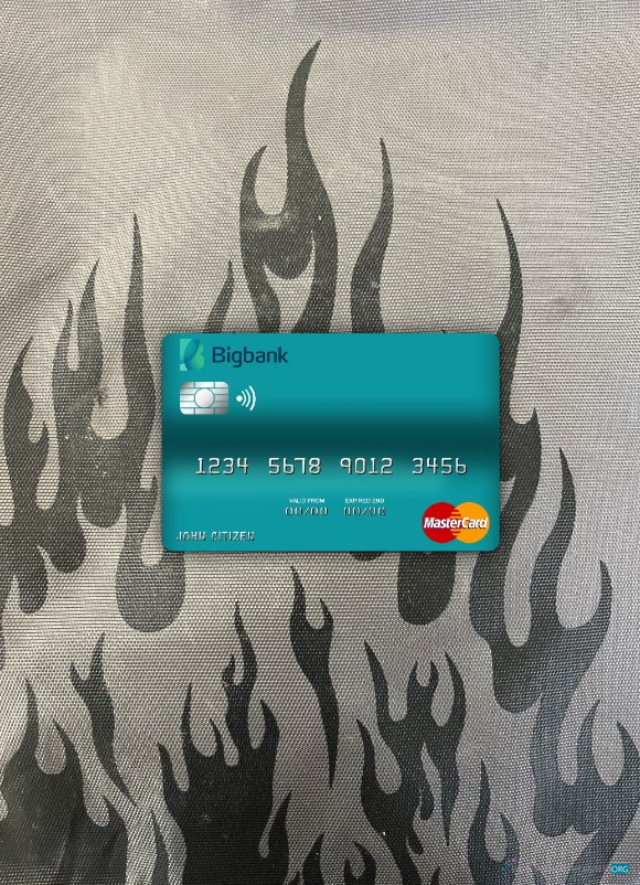 Professionelle Herunterladen Estland Bigbank Mastercard Foto-Look Vorderseite Photoshop Vorlage