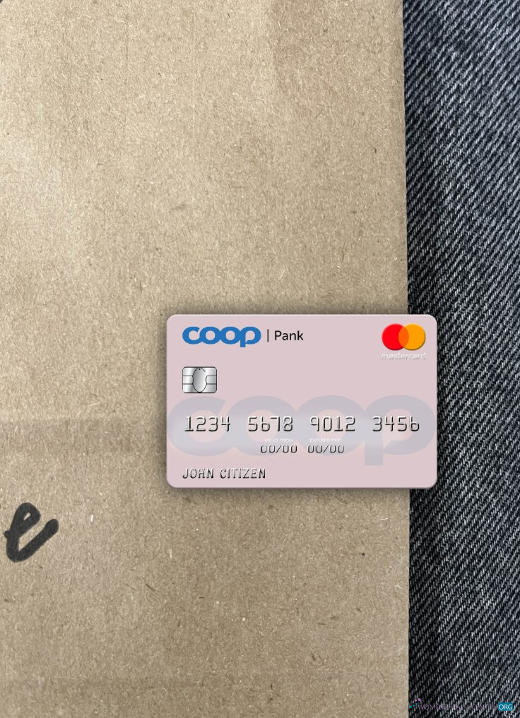 Hochwertige Herunterladen Estland Coop Pank Mastercard Foto-Look Vorderseite Photoshop Vorlage