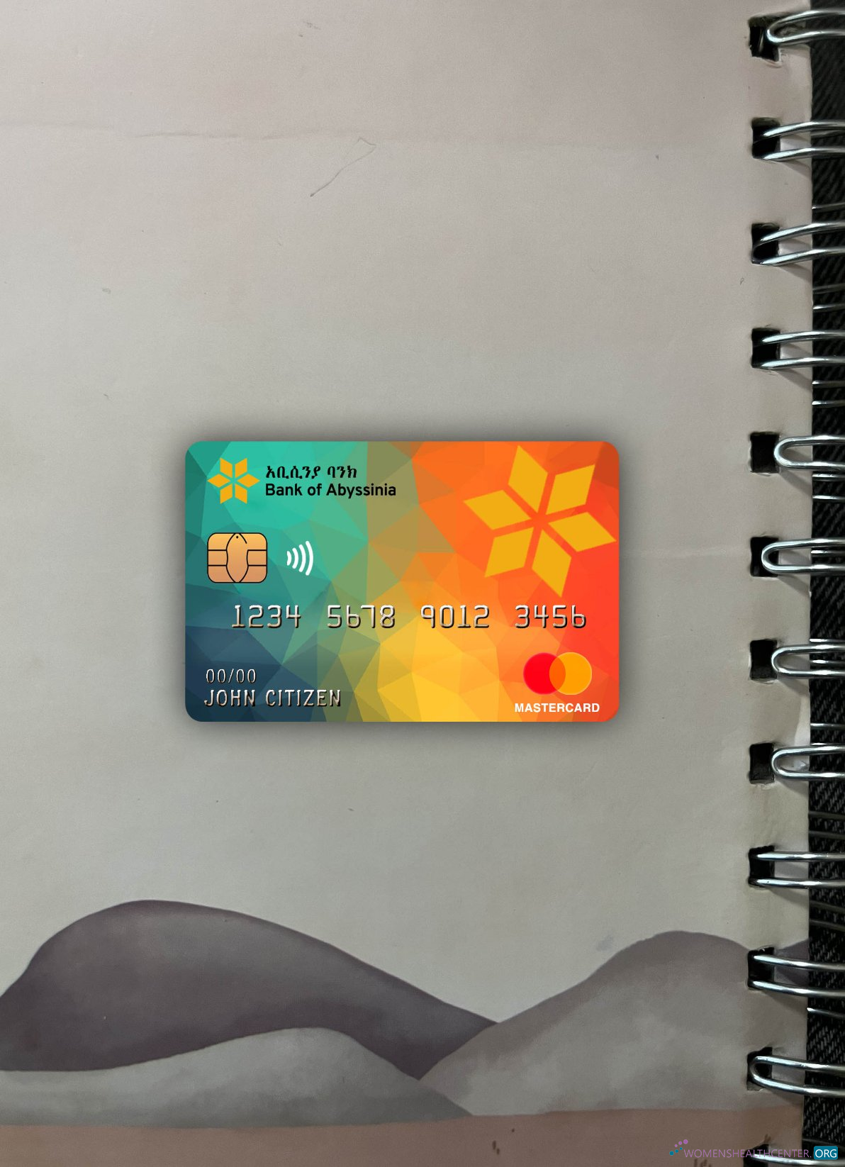 Editierbare Herunterladen Äthiopien Bank von Abyssinia Bank Master Karte Foto-Look Vorderseite Photoshop Vorlage