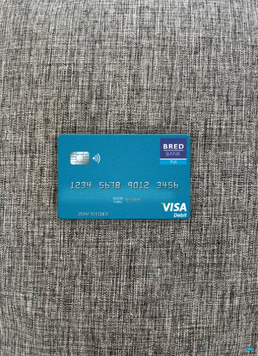 Professionelle Herunterladen Fiji BRED Bank Visa Debit Karte Foto-Look Vorderseite Photoshop Vorlage
