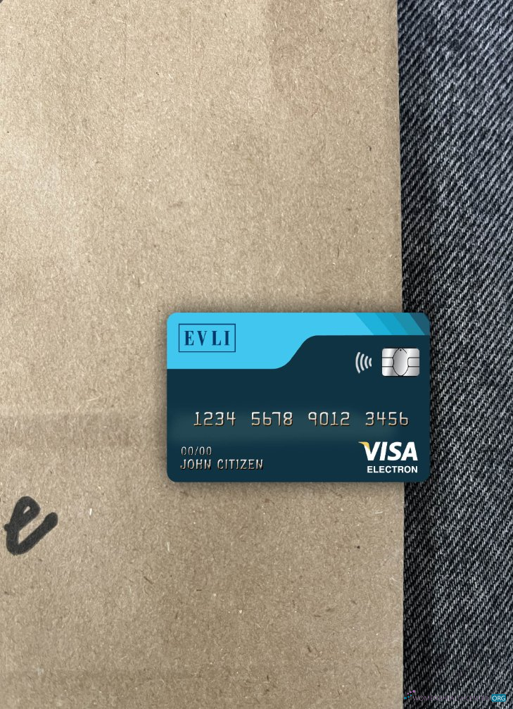 Professionelle Herunterladen Finnland Evli Bank Visa Electron Karte Foto-Look Vorderseite Photoshop Vorlage