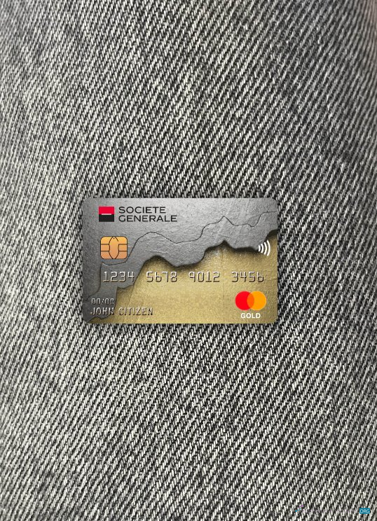Realistische Herunterladen Frankreich Société Générale Bank Mastercard Foto-Look Vorderseite Photoshop Vorlage