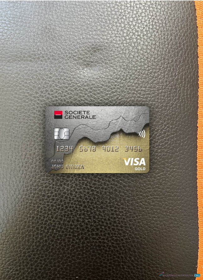 Hochwertige Herunterladen Frankreich Société Générale Bank Visa Gold Karte Foto-Look Vorderseite Photoshop Vorlage