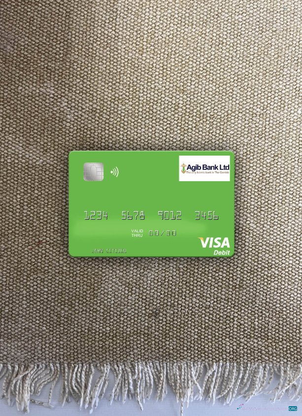Premium Herunterladen Gambia Arab Gambia Islamisch Bank Visa Debit Karte Foto-Look Vorderseite Photoshop Vorlage