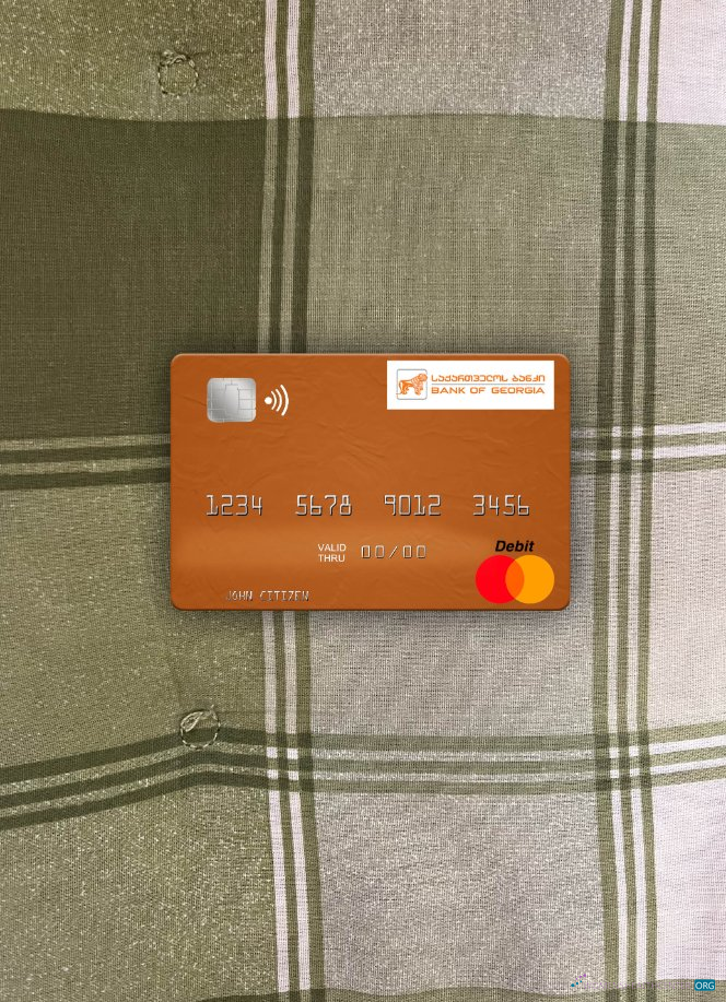 Premium Herunterladen Georgien Bank von Georgien Mastercard Foto-Look Vorderseite Photoshop Vorlage