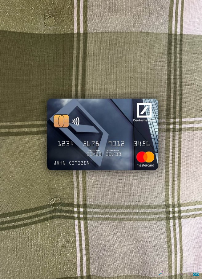 Realistische Herunterladen Deutschland Deutsche Bank Mastercard Foto-Look Vorderseite Photoshop Vorlage