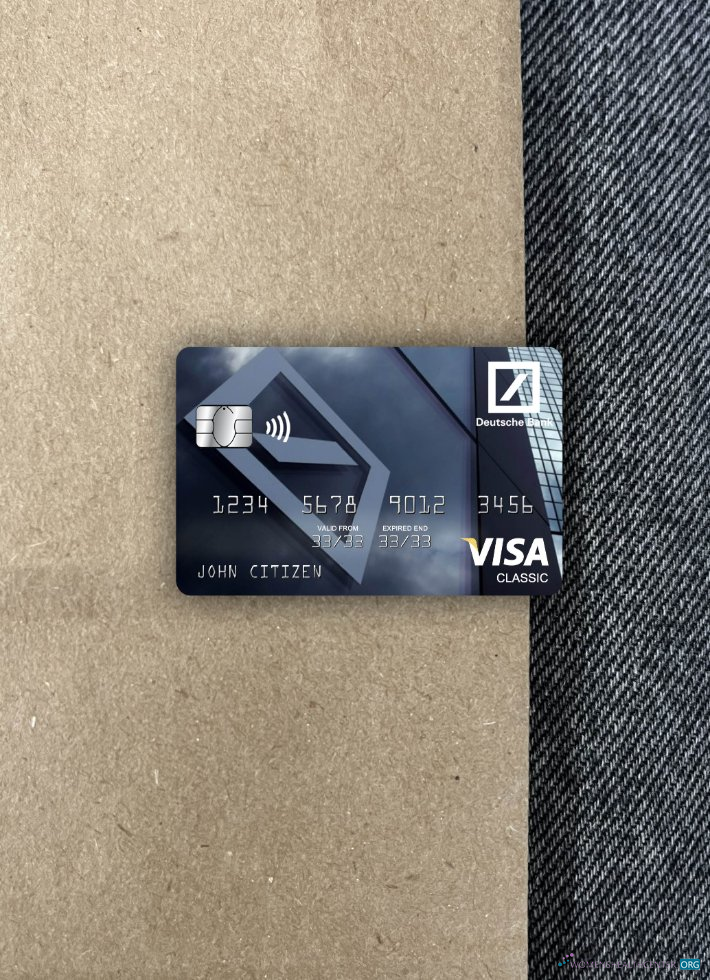 Professionelle Herunterladen Deutschland Deutsche Bank Visa Classic Karte Foto-Look Vorderseite Photoshop Vorlage