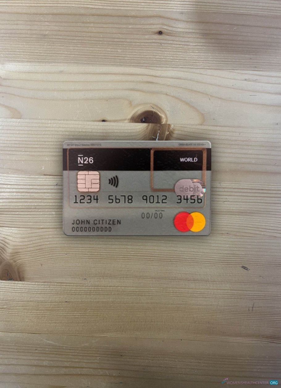 Professionelle Herunterladen Deutschland N26 Bank Deutschland Debit Mastercard Foto-Look Vorderseite Photoshop Vorlage