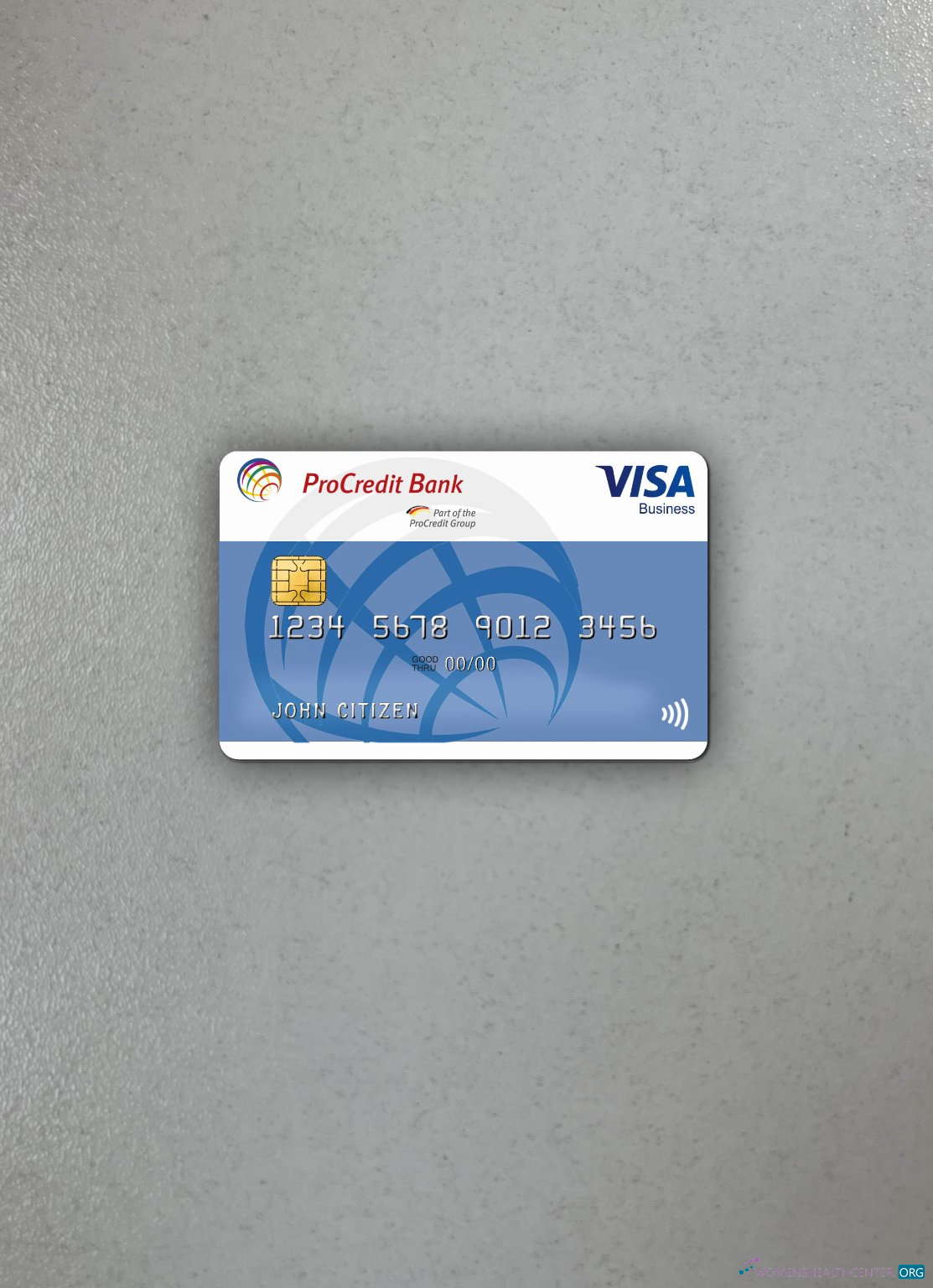 Professionelle Herunterladen Deutschland ProCredit Bank VISA Geschäftlich Foto-Look Vorderseite Photoshop Vorlage