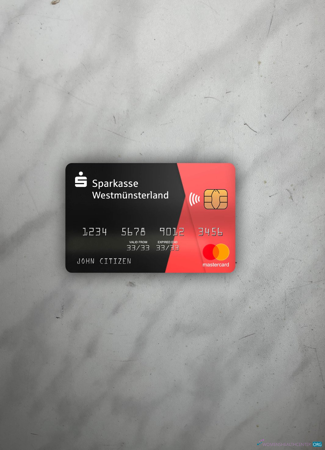 Professionelle Herunterladen Deutschland Sparkasse Westmunsterland Bank Mastercard Foto-Look Vorderseite Photoshop Vorlage