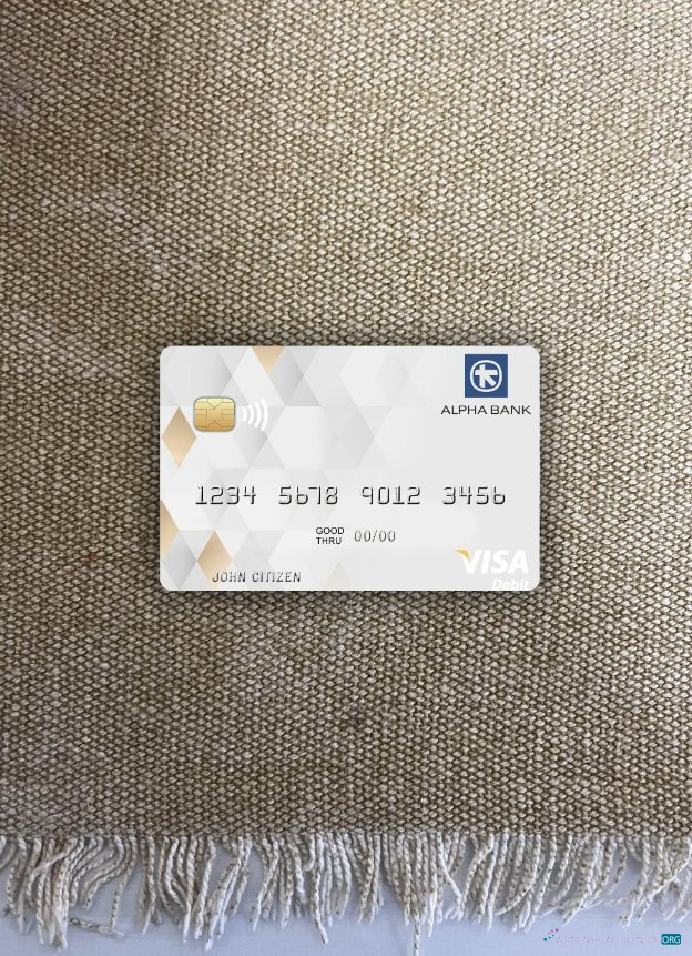 Premium Herunterladen Griechenland Alpha Bank Visa Debit Karte Foto-Look Vorderseite Photoshop Vorlage