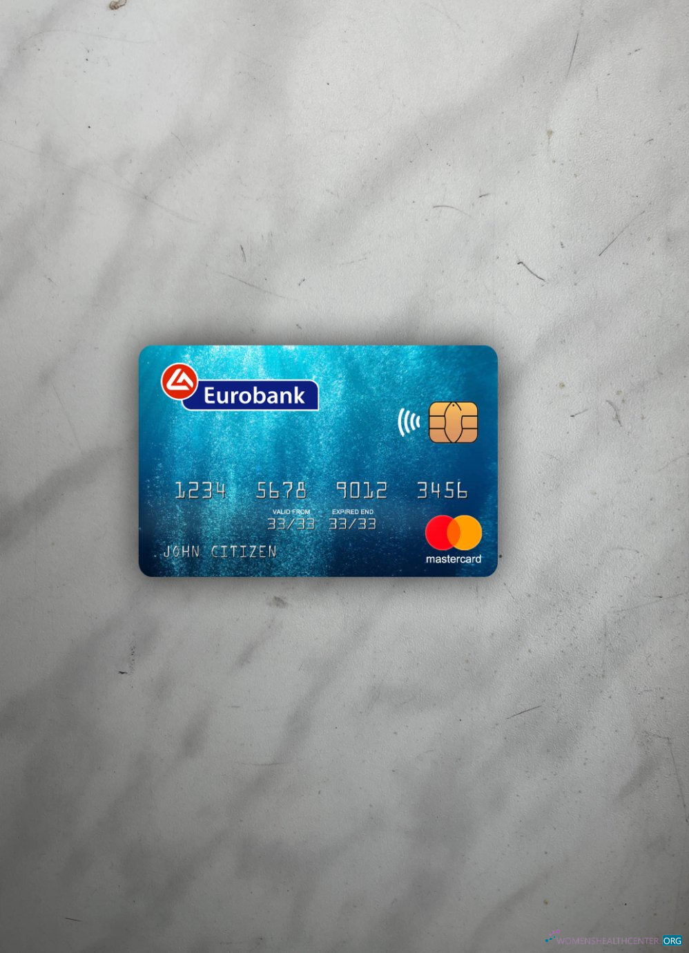 Hochwertige Herunterladen Griechenland Eurobank Ergasias Mastercard Foto-Look Vorderseite Photoshop Vorlage