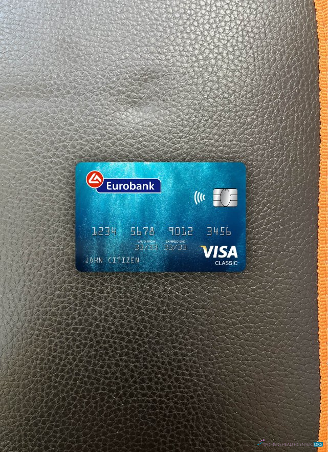 Realistische Herunterladen Griechenland Eurobank Ergasias Visa Classic Karte Foto-Look Vorderseite Photoshop Vorlage
