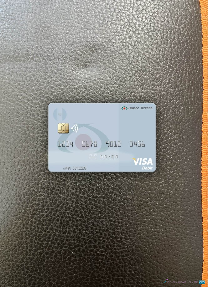 Realistische Herunterladen Guatemala Azteca Bank Visa Debit Karte Foto-Look Vorderseite Photoshop Vorlage
