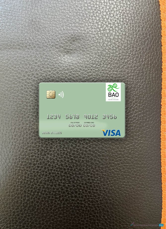 Professionelle Herunterladen Guinea Bissau Banco Da Africa Ocidental Visa Debit Karte Foto-Look Vorderseite Photoshop Vorlage