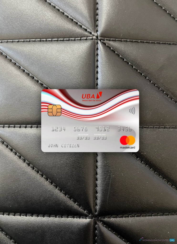 Professionelle Herunterladen Guinea UBA Mastercard Foto-Look Vorderseite Photoshop Vorlage