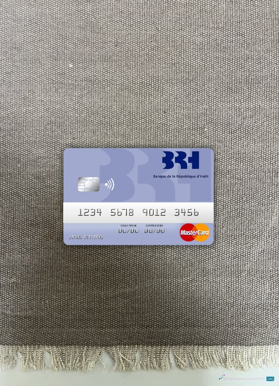 Premium Herunterladen Haiti BRH Bank Mastercard Foto-Look Vorderseite Photoshop Vorlage