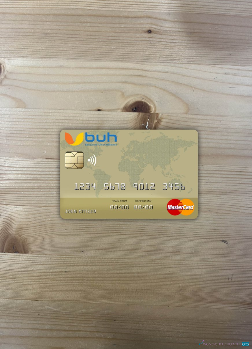 Realistische Herunterladen Haiti BUH Bank Mastercard Foto-Look Vorderseite Photoshop Vorlage