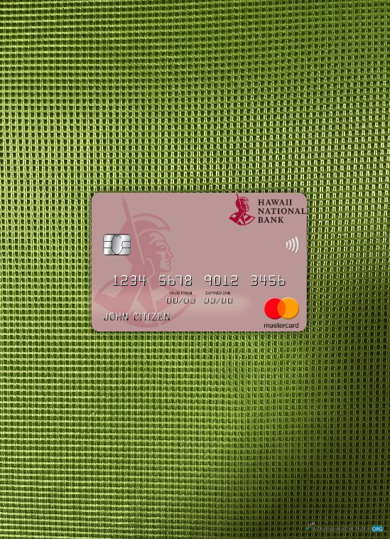 Editierbare Herunterladen Hawaii, Hawaii National Bank Mastercard Foto-Look Vorderseite Photoshop Vorlage