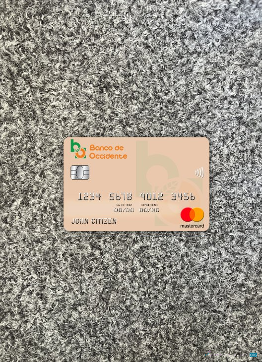 Premium Herunterladen Honduras Banco de Occidente Mastercard Foto-Look Vorderseite Photoshop Vorlage