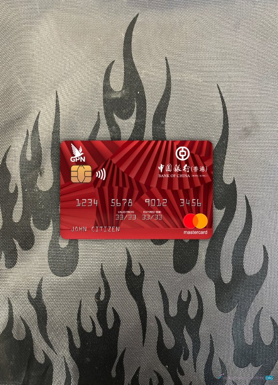 Professionelle Herunterladen Hong Kong Bank von China Mastercard Foto-Look Vorderseite Photoshop Vorlage