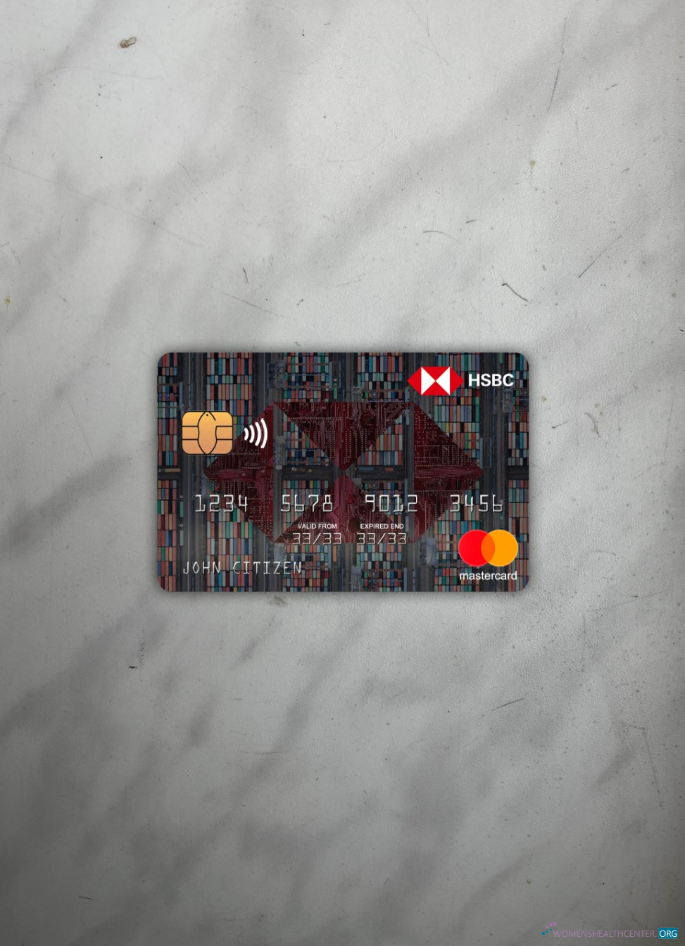 Hochwertige Herunterladen Hong Kong HSBC Bank Mastercard Foto-Look Vorderseite Photoshop Vorlage