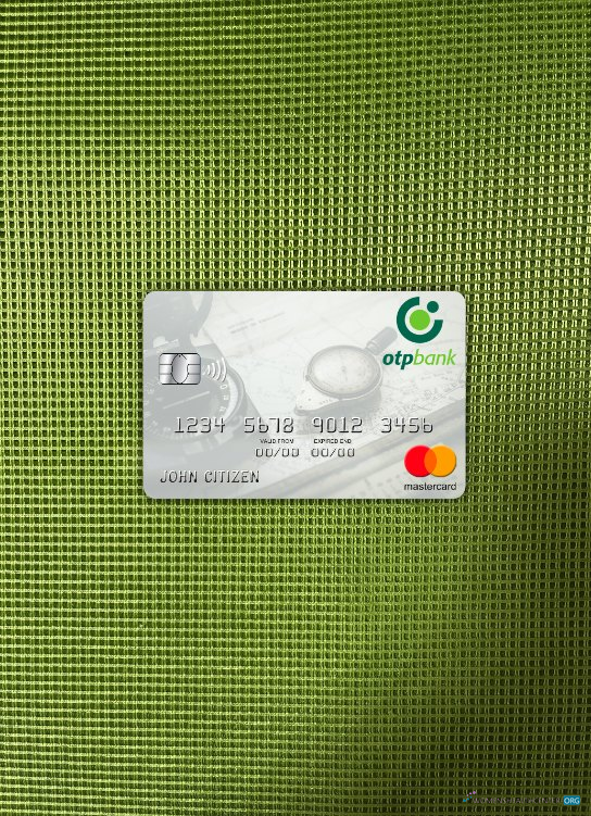 Realistische Herunterladen Ungarn OTP Bank Mastercard Foto-Look Vorderseite Photoshop Vorlage