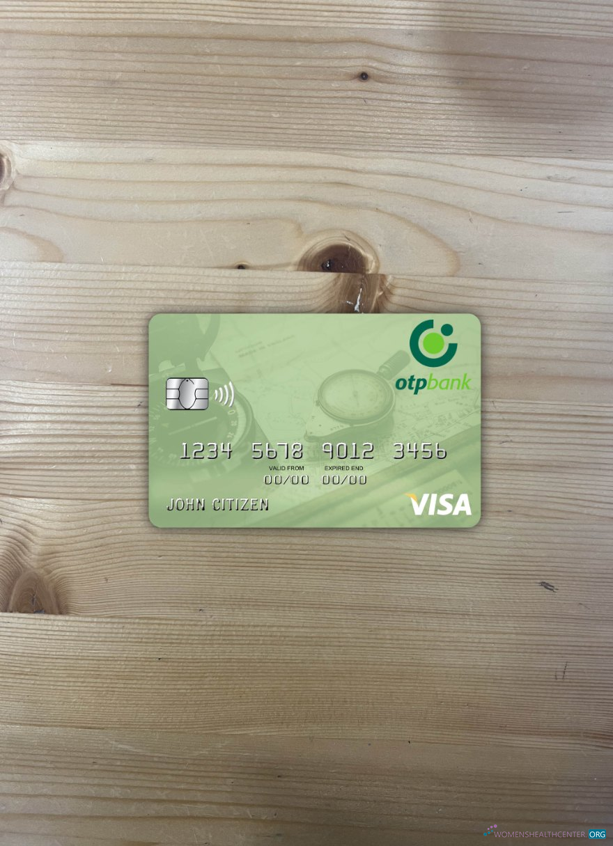 Realistische Herunterladen Ungarn OTP Bank Visa Karte Foto-Look Vorderseite Photoshop Vorlage
