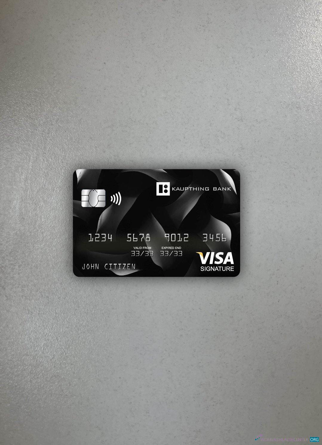 Realistische Herunterladen Insel Kaupthing Visa Signature Karte Foto-Look Vorderseite Photoshop Vorlage