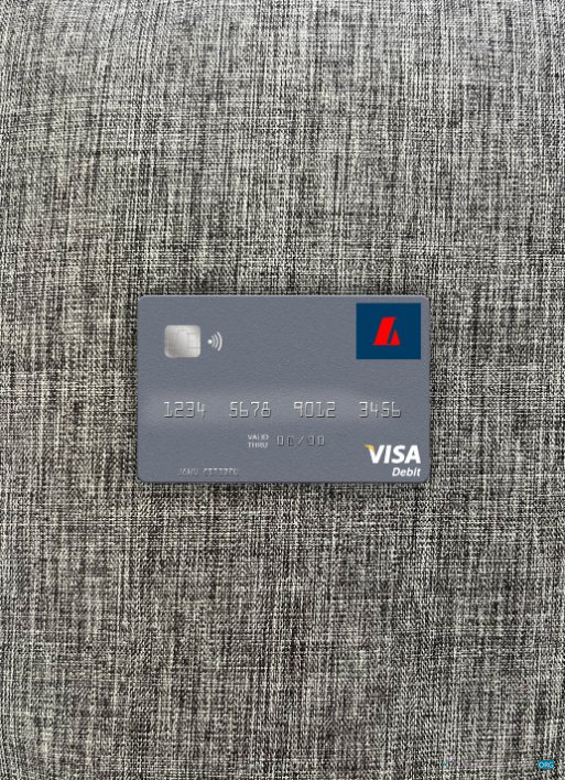 Realistische Herunterladen Insel Landsbankinn Visa Debit Karte Foto-Look Vorderseite Photoshop Vorlage