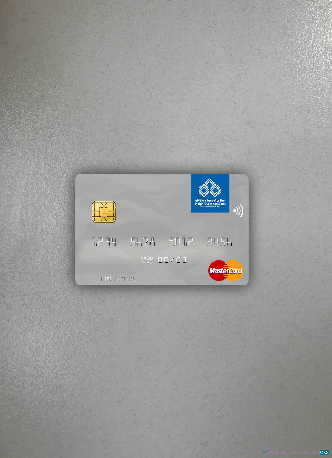 Editierbare Herunterladen Indien Indian Overseas Bank Mastercard Foto-Look Vorderseite Photoshop Vorlage