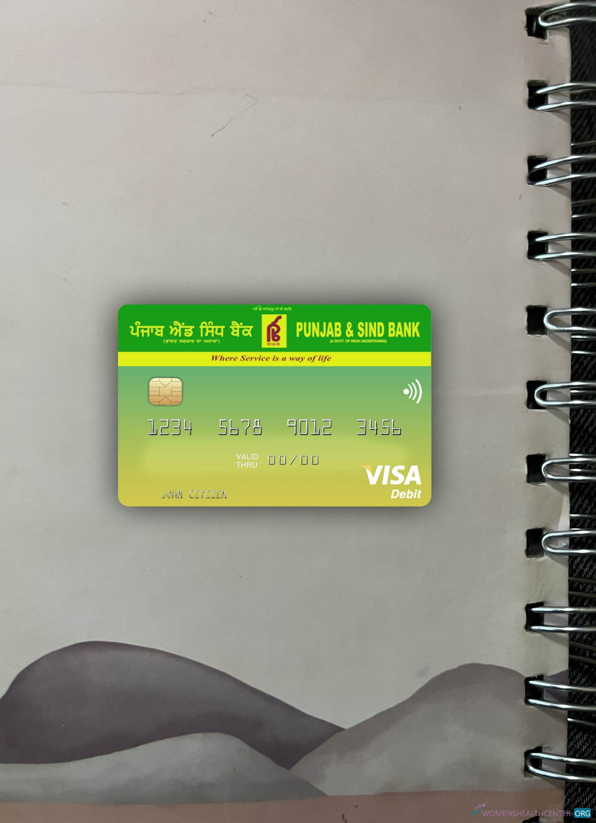 Editierbare Herunterladen Indien Punjab und Sind Bank Visa Foto-Look Vorderseite Photoshop Vorlage