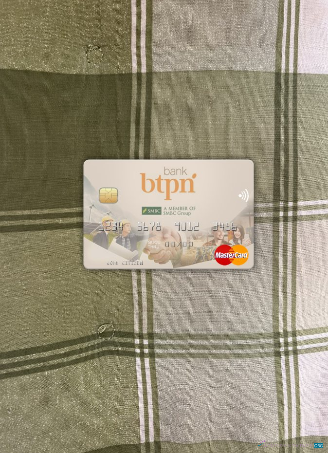 Realistische Herunterladen Indonesien Bank BTPN Mastercard Foto-Look Vorderseite Photoshop Vorlage