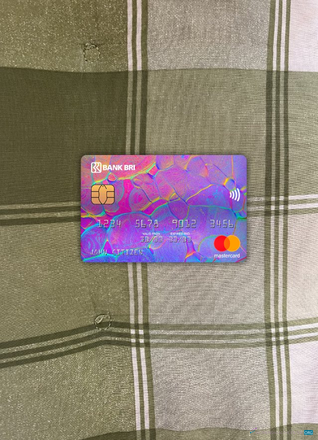 Editierbare Herunterladen Indonesien Bank Rakyat Indonesien (BRI) Mastercard Foto-Look Vorderseite Photoshop Vorlage