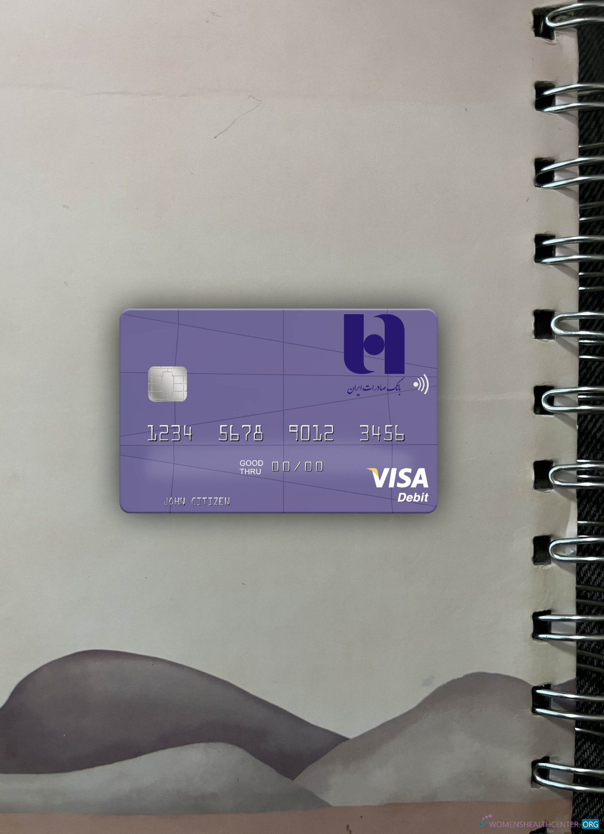 Professionelle Herunterladen Iran Bank Saderat Iran Visa Debit Karte Foto-Look Vorderseite Photoshop Vorlage